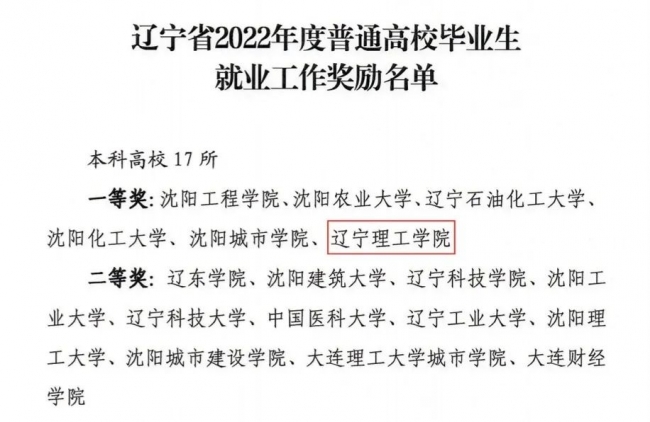 贊！我校榮獲遼寧省2022年度就業(yè)工作獎(jiǎng)勵(lì)一等獎(jiǎng)